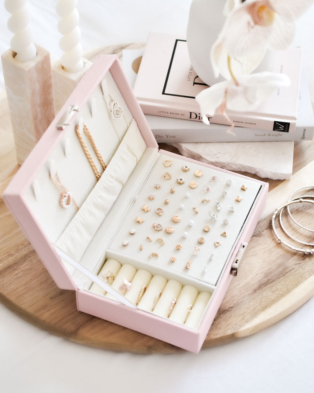 Personalized Light Pink Jewelry Box - Meduim
