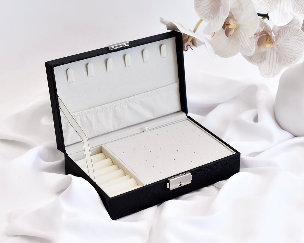 Personalized Black Jewelry Box - Medium