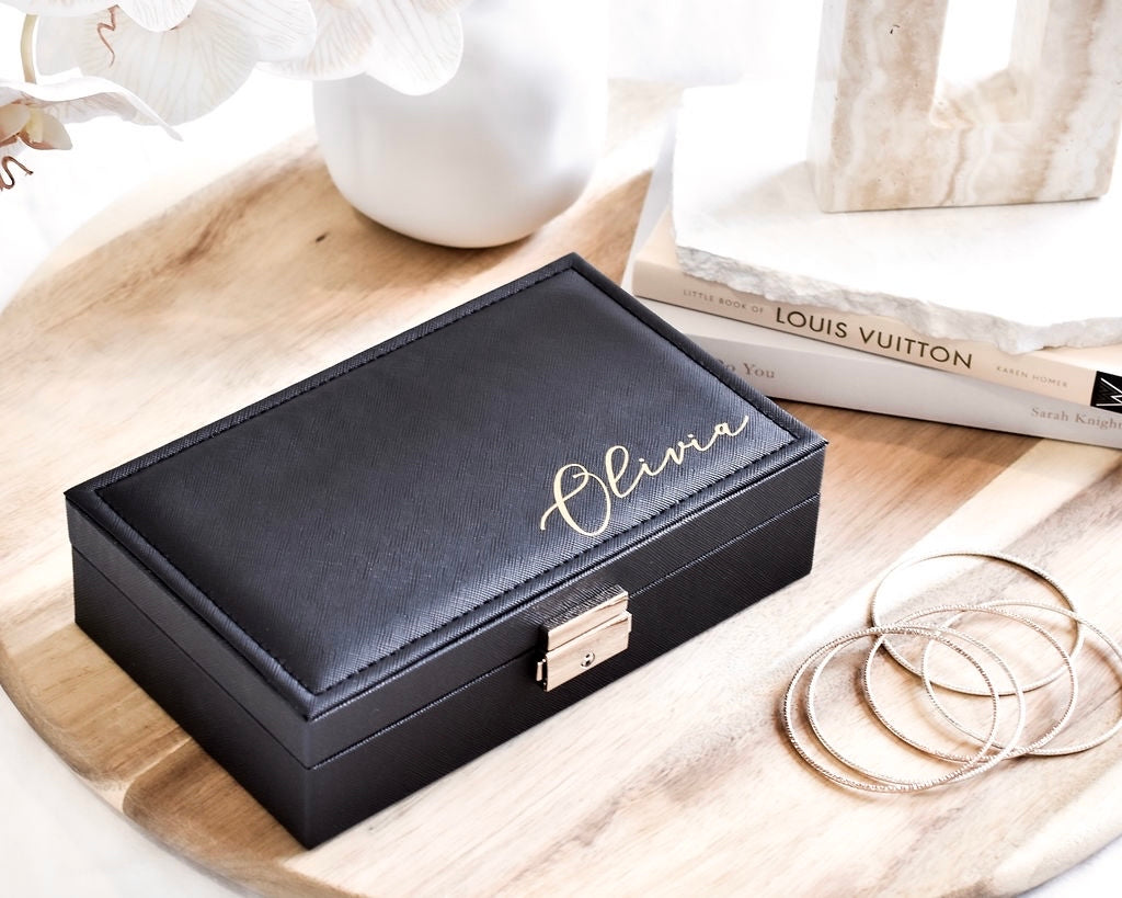 Personalized Black Jewelry Boxes And Cases – K.H.L DESIGNS&CO