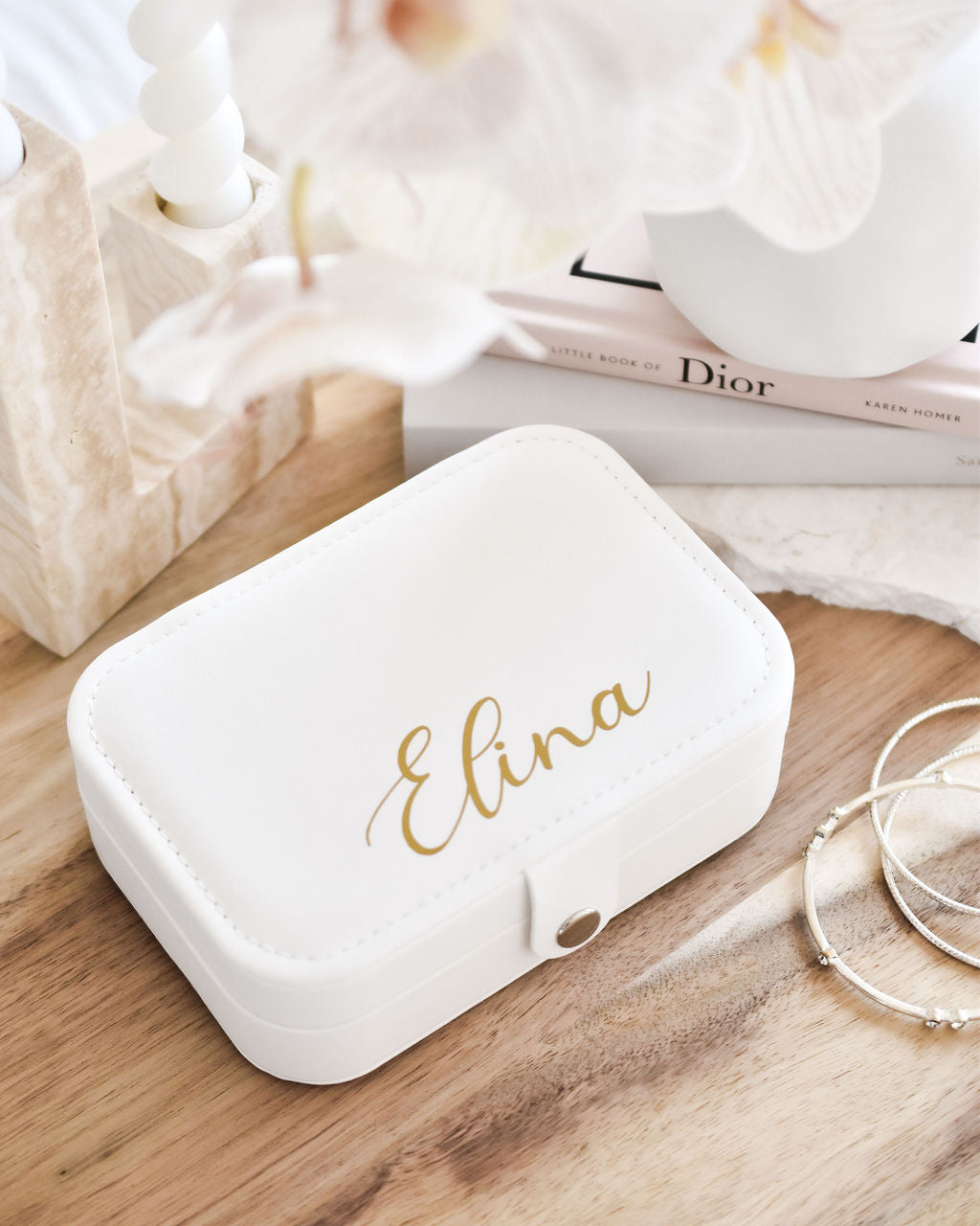 Personalized White Jewelry Box - Small